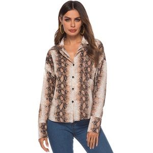 Leopard print button down shirt